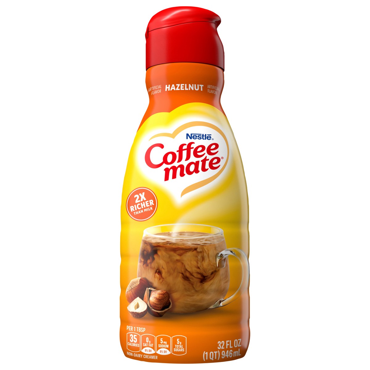 slide 9 of 11, Coffee mate Hazelnut Liquid Coffee Creamer, 32 fl oz
