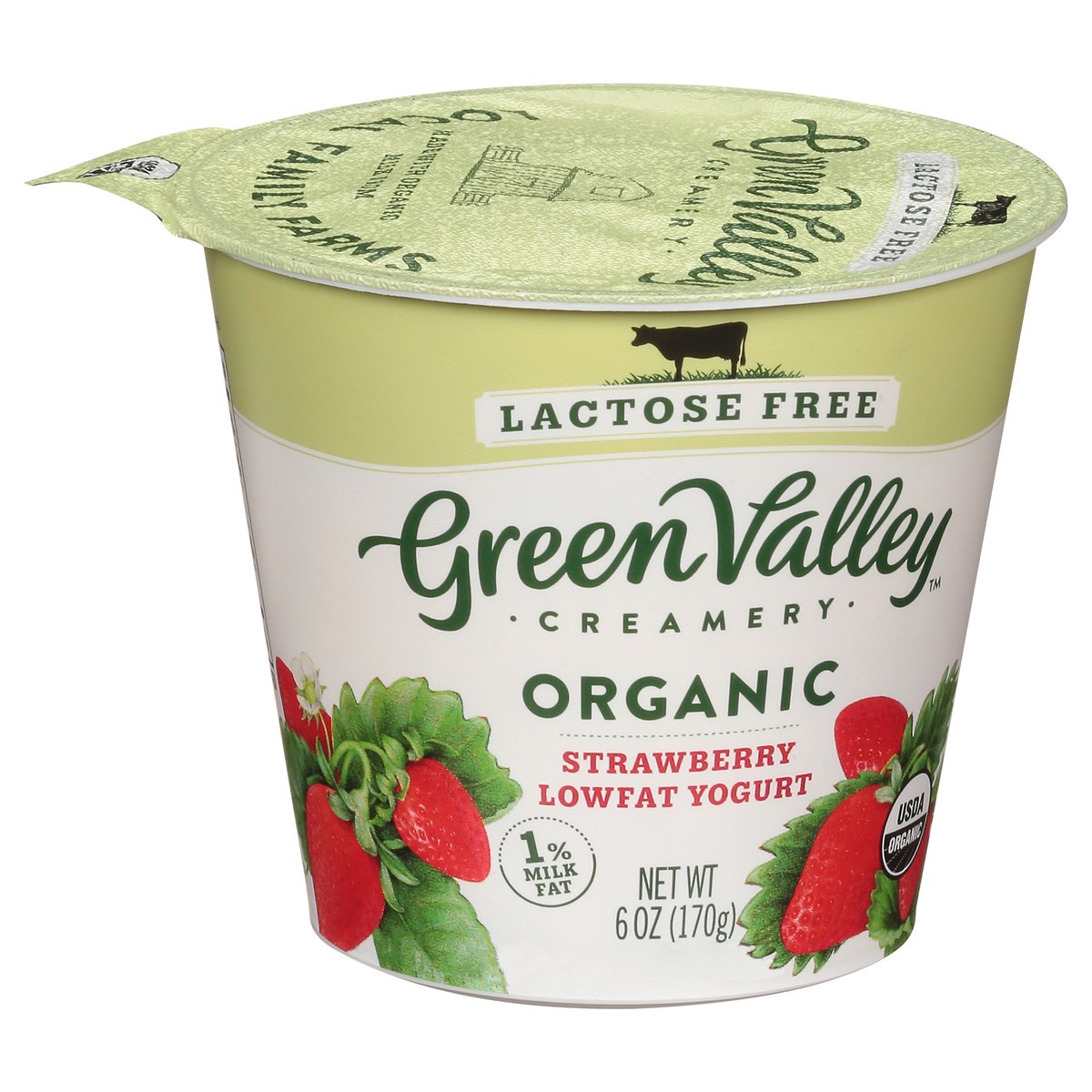 slide 3 of 9, Green Valley Organics Lactose Free Lowfat Organic Strawberry Yogurt 6 oz, 6 oz