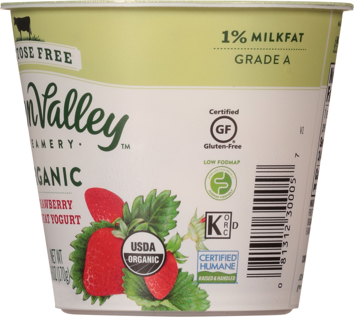 slide 9 of 9, Green Valley Organics Lactose Free Lowfat Organic Strawberry Yogurt 6 oz, 6 oz