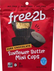 free2b Mini Cups Dark Chocolate Sunflower Butter Mini Cups 4.2 oz