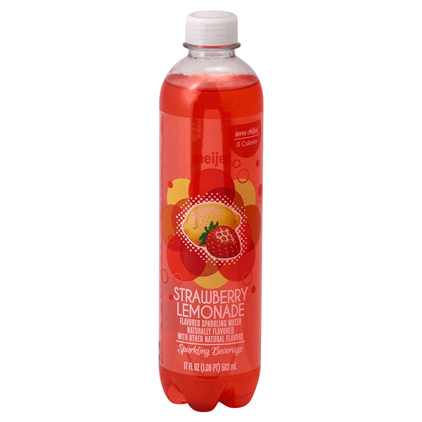 slide 1 of 1, Meijer Strawberry Lemonade Sparkling Beveragebottle, 17 oz