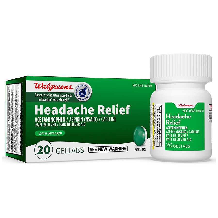 slide 5 of 5, Walgreens Extra Strength Headache Relief Geltabs, 20 ct