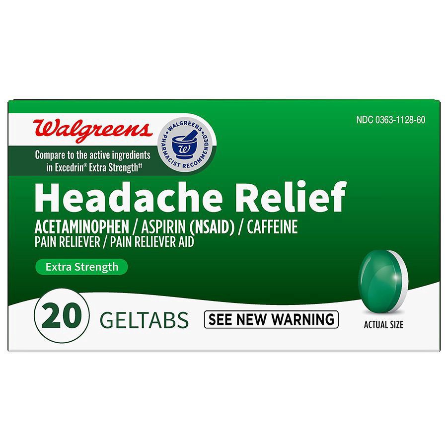 slide 1 of 5, Walgreens Extra Strength Headache Relief Geltabs, 20 ct