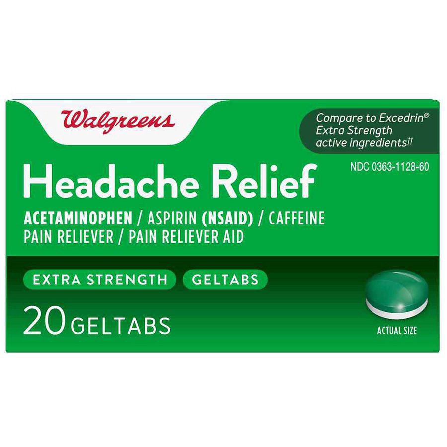 slide 1 of 1, Walgreens Extra Strength Headache Relief Geltabs, 20 ct