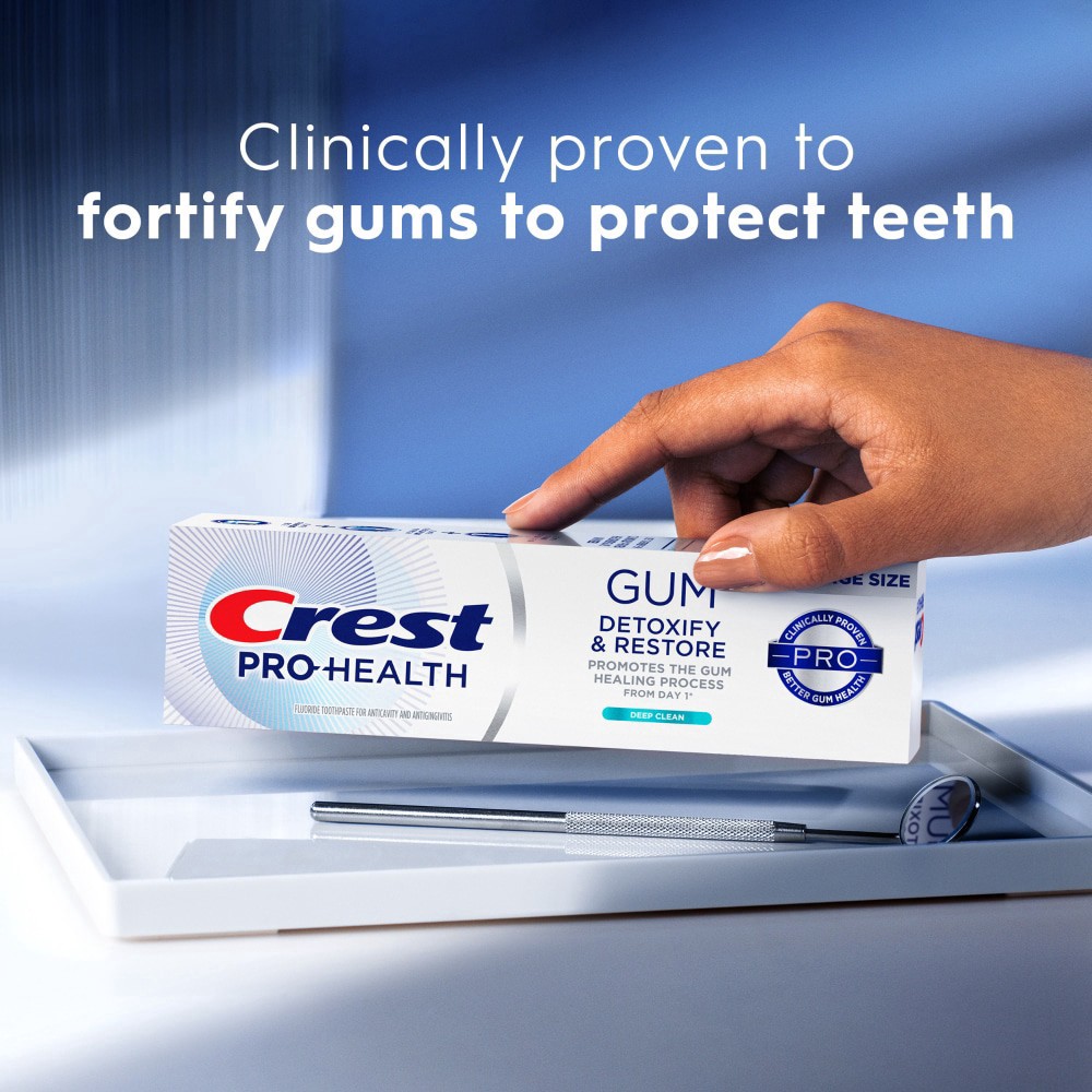 slide 3 of 6, Crest Pro-Health Fluoride Gum Detoxify & Restore Deep Clean Toothpaste Large Size 4.6 oz, 4.6 oz