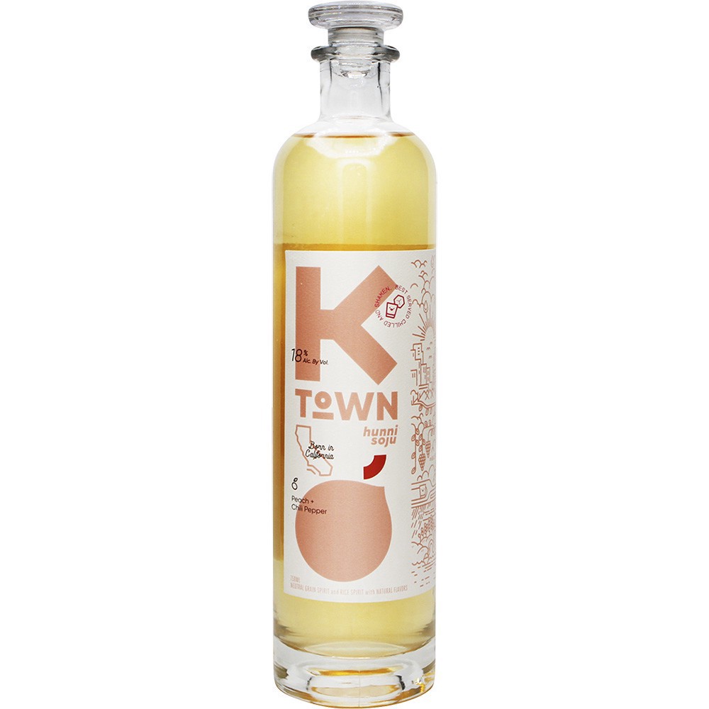 slide 1 of 1, KTown Peach + Chili Pepper Soju 750 ml, 750 ml