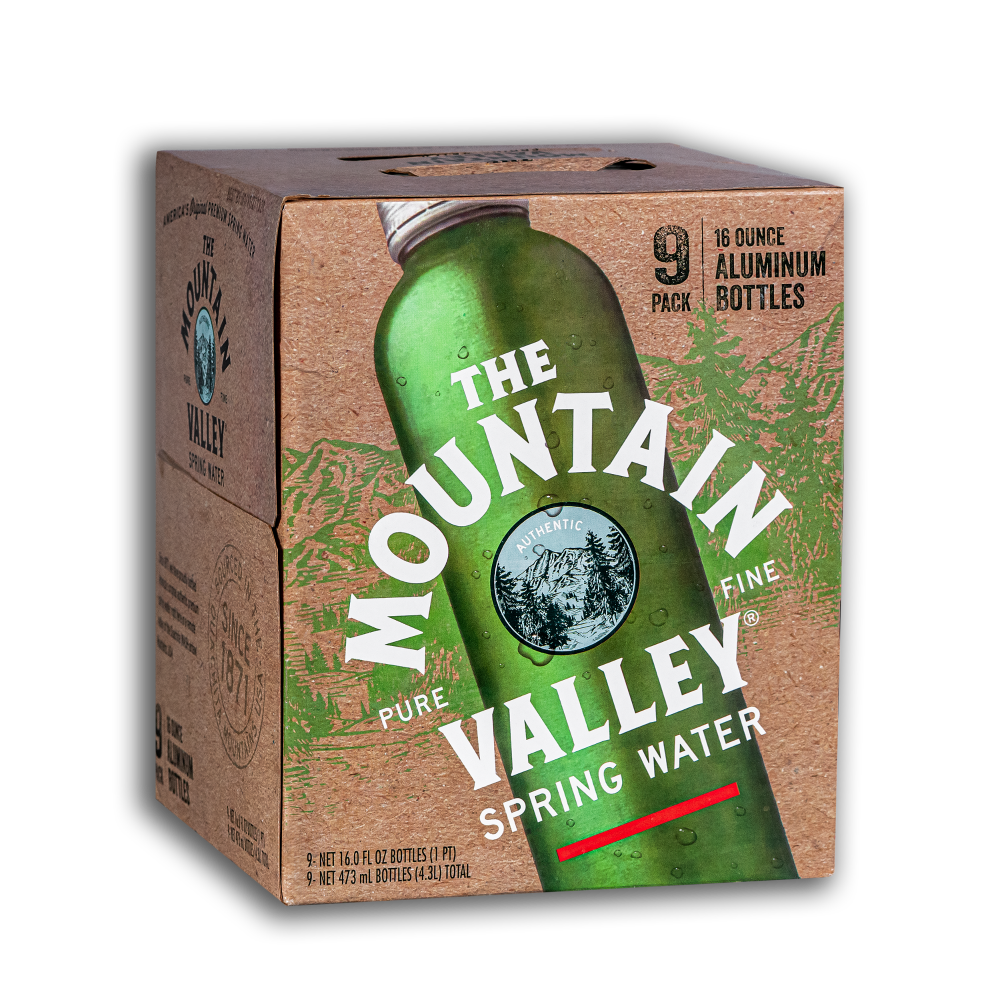 slide 1 of 1, Mountain Valley Spring Water Aluminum Bottles, 9 bottles / 16 fl oz