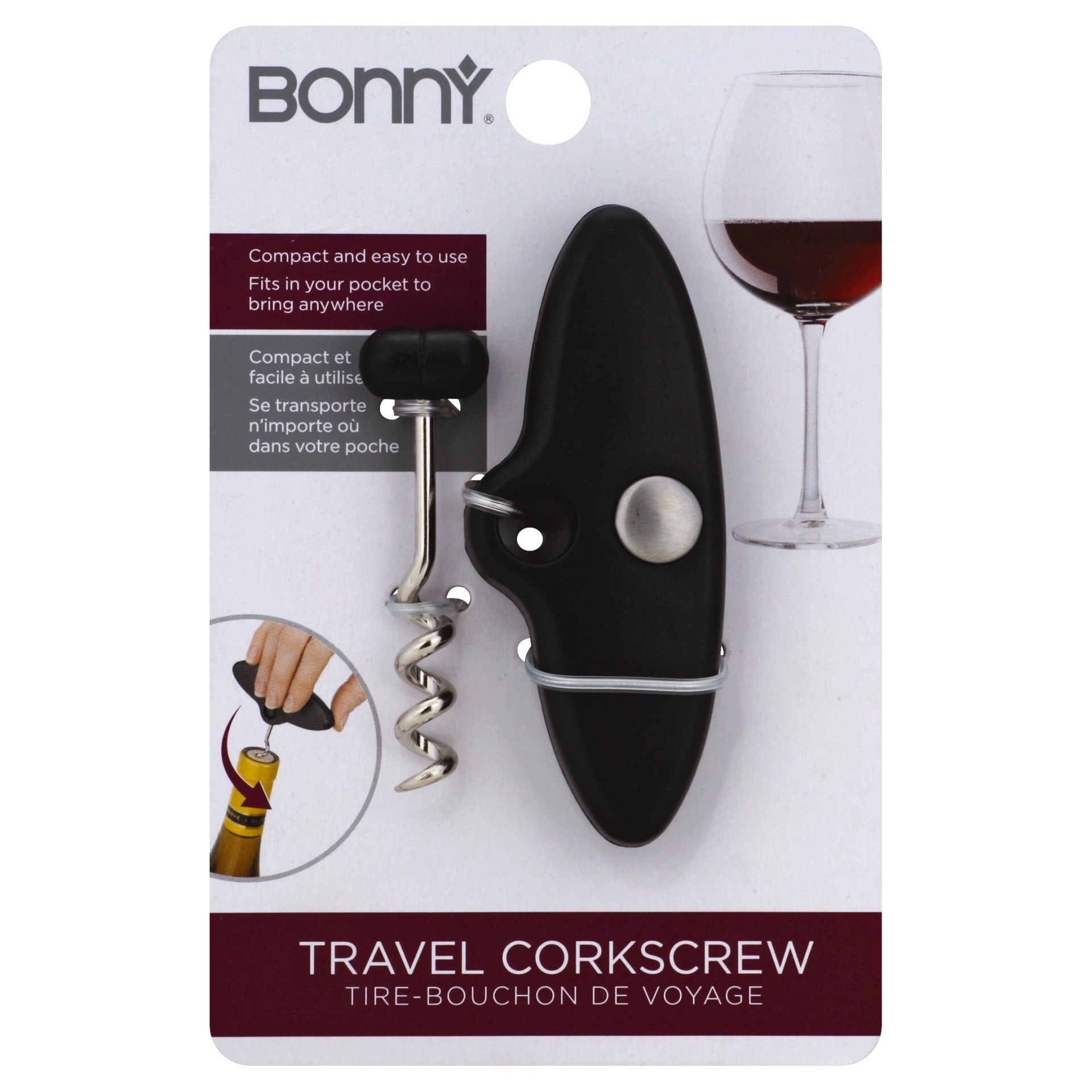slide 1 of 1, Bonny Bar Travel Cork Puller, 1 ct