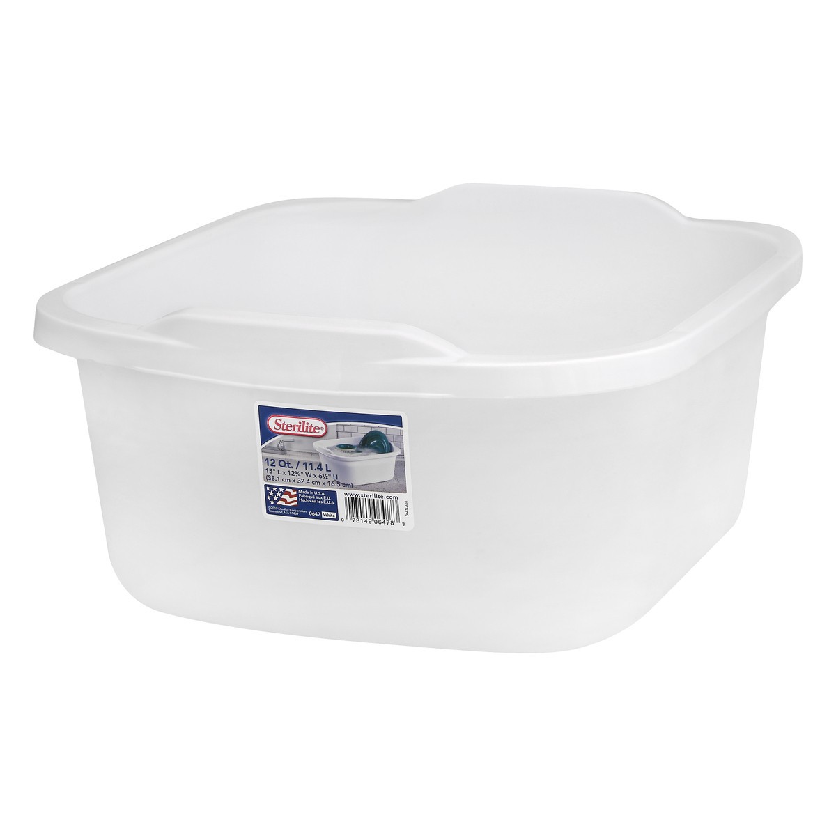 slide 9 of 9, Sterilite 12Qt Dishpan White, 1 ct