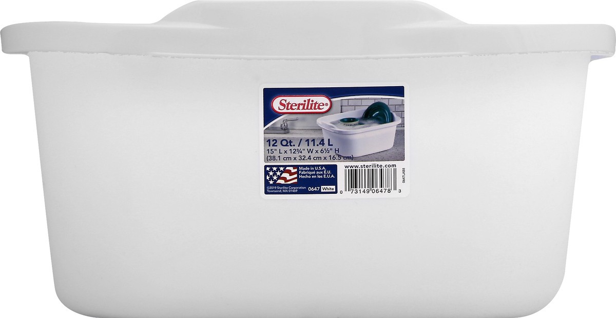 slide 1 of 9, Sterilite 12Qt Dishpan White, 1 ct