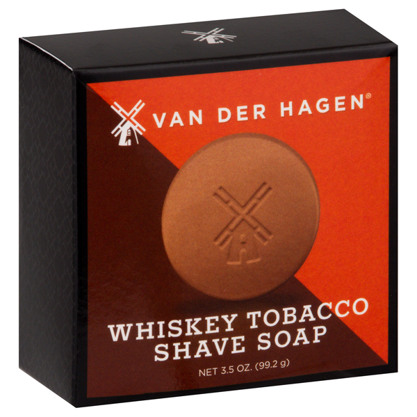 slide 1 of 1, Van Der Hagen Shave Soap, Whiskey Tobacco, 3.5 oz