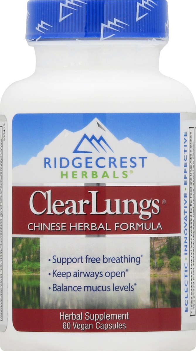 slide 5 of 9, RidgeCrest Herbals Vegan Capsules ClearLungs 60 ea, 60 ct