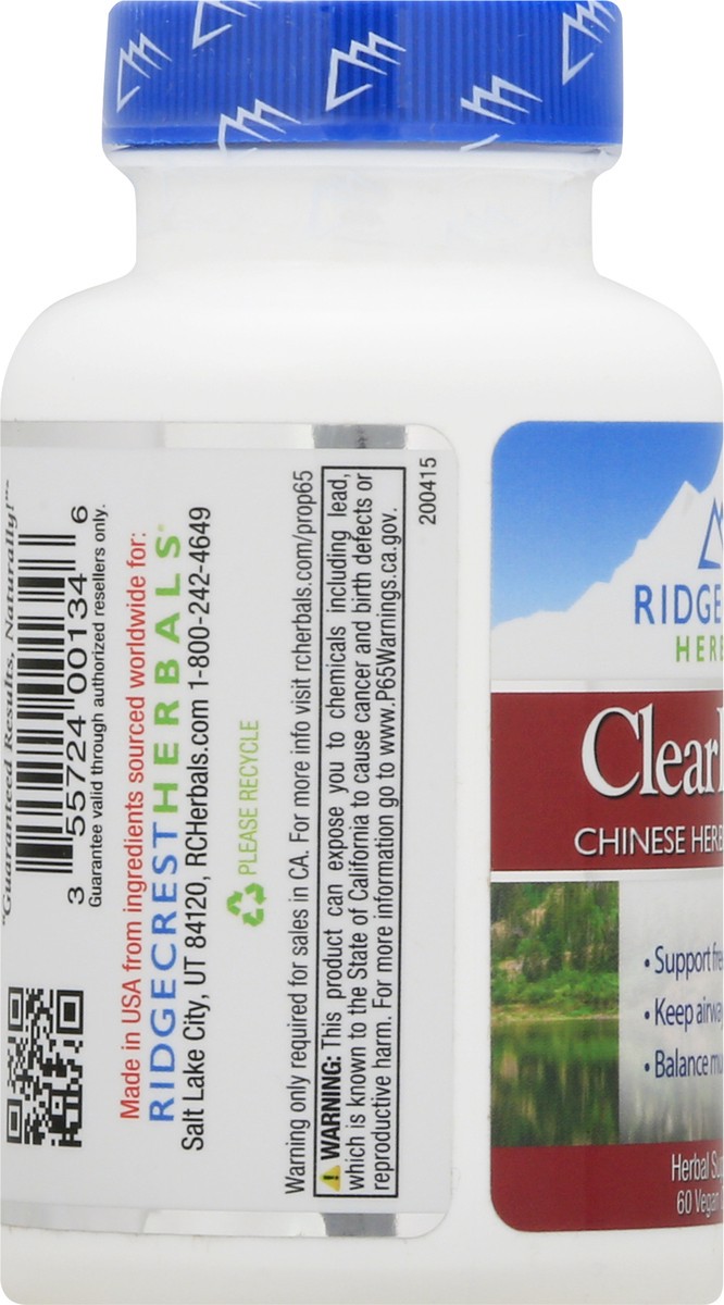 slide 6 of 9, RidgeCrest Herbals Vegan Capsules ClearLungs 60 ea, 60 ct