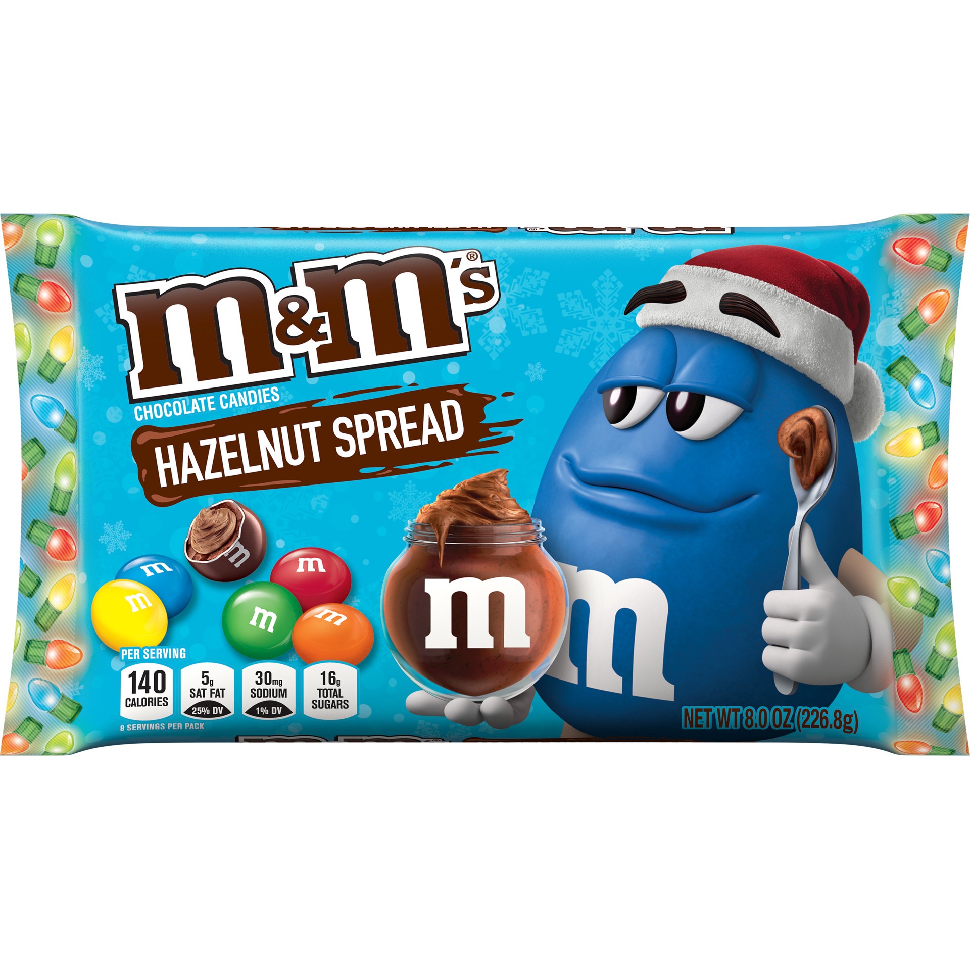 slide 1 of 5, M&M's Hazelnut Spread Christmas Candy, 8.0-Ounce Bag, 8 oz