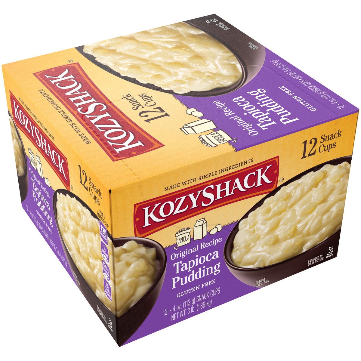 slide 2 of 14, Kozyshack Kozy Shack Original Recipe Tapioca Pudding 12-4 oz. Snack Cups, 48 oz