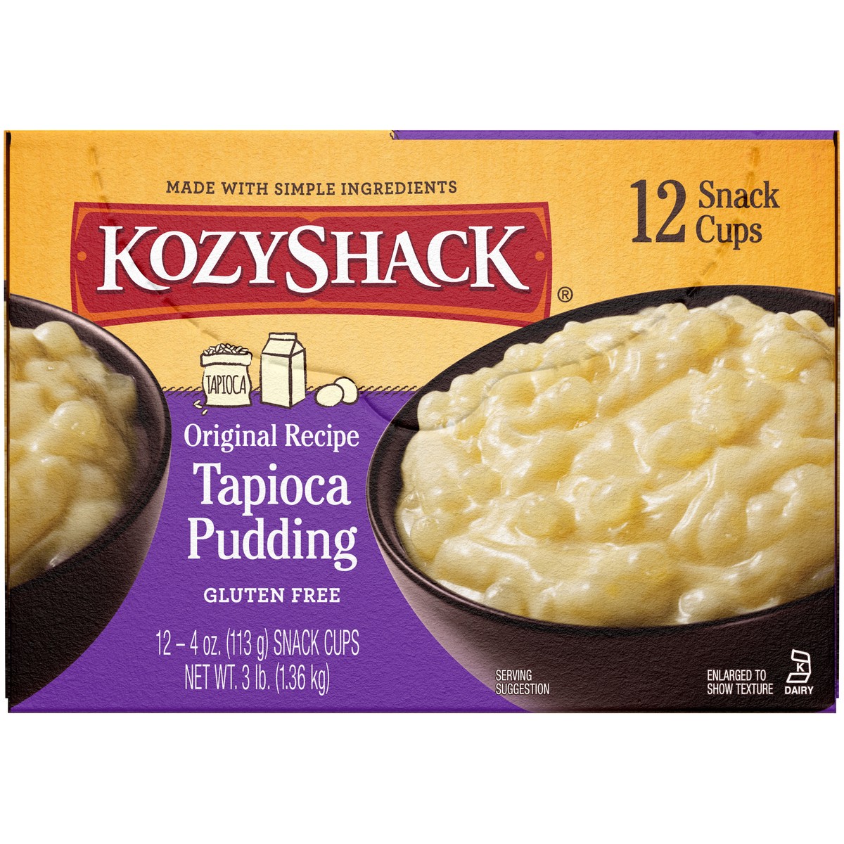 slide 12 of 14, Kozyshack Kozy Shack Original Recipe Tapioca Pudding 12-4 oz. Snack Cups, 48 oz