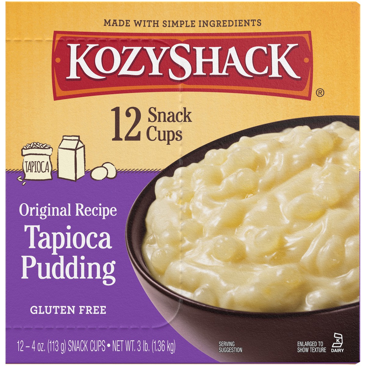 slide 14 of 14, Kozyshack Kozy Shack Original Recipe Tapioca Pudding 12-4 oz. Snack Cups, 48 oz