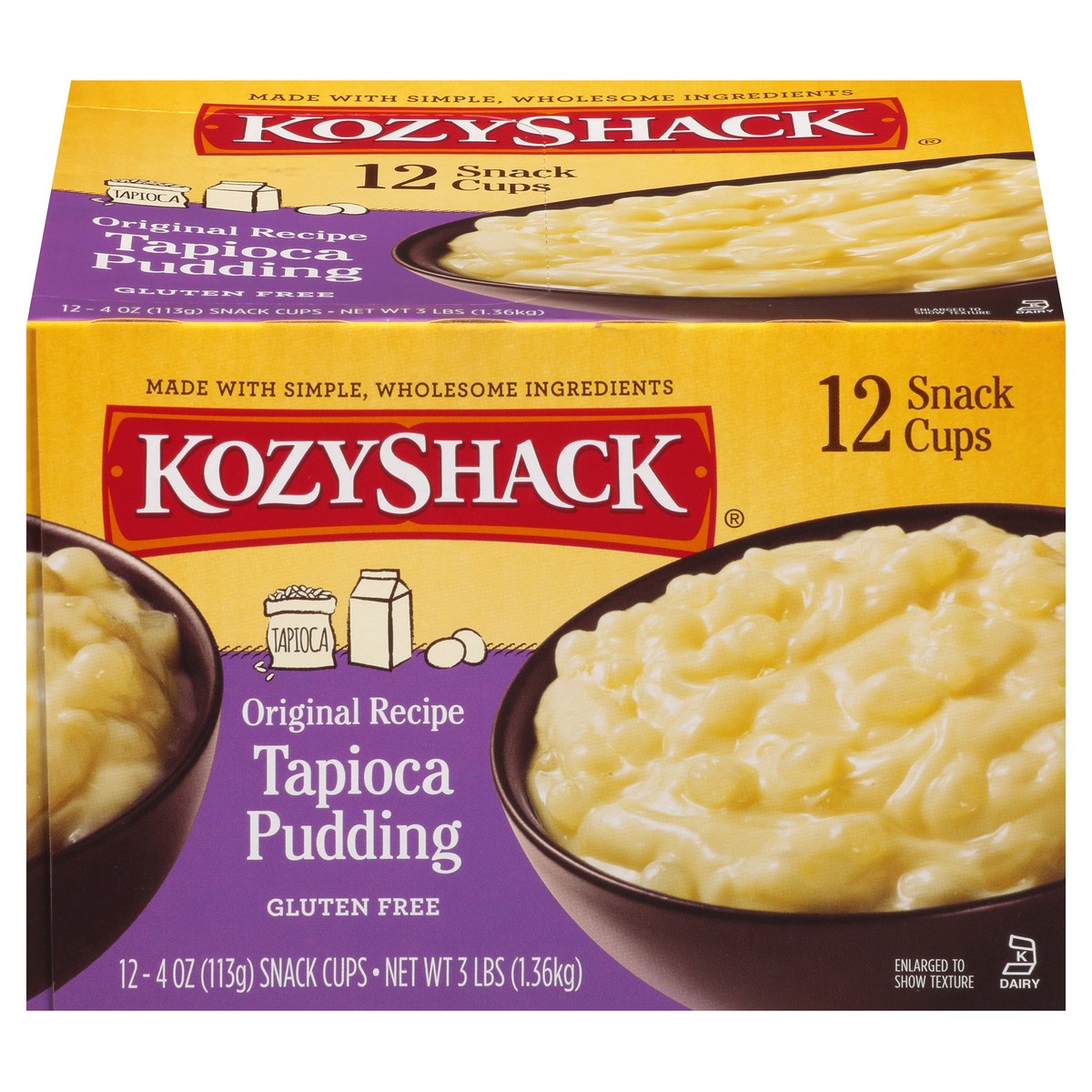 slide 5 of 14, Kozyshack Kozy Shack Original Recipe Tapioca Pudding 12-4 oz. Snack Cups, 48 oz