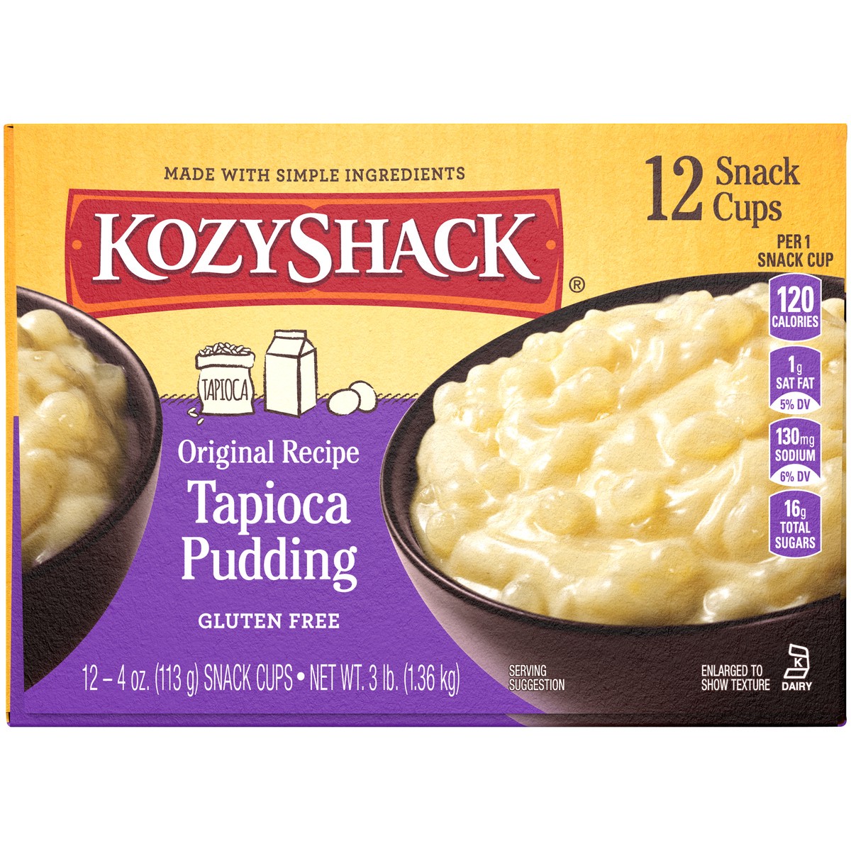 slide 8 of 14, Kozyshack Kozy Shack Original Recipe Tapioca Pudding 12-4 oz. Snack Cups, 48 oz