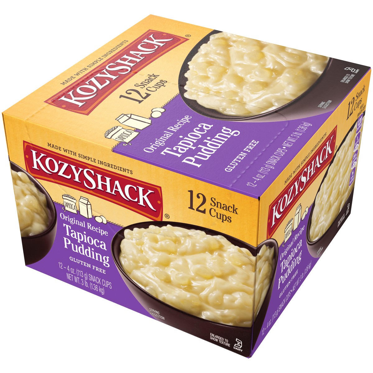 slide 9 of 14, Kozyshack Kozy Shack Original Recipe Tapioca Pudding 12-4 oz. Snack Cups, 48 oz