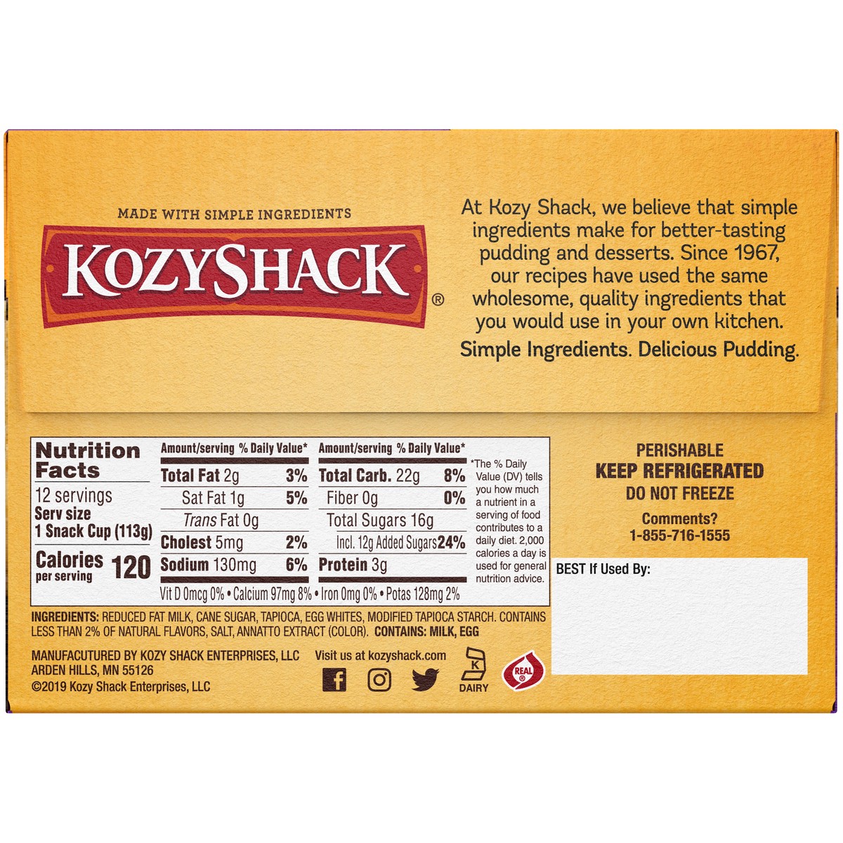 slide 10 of 14, Kozyshack Kozy Shack Original Recipe Tapioca Pudding 12-4 oz. Snack Cups, 48 oz