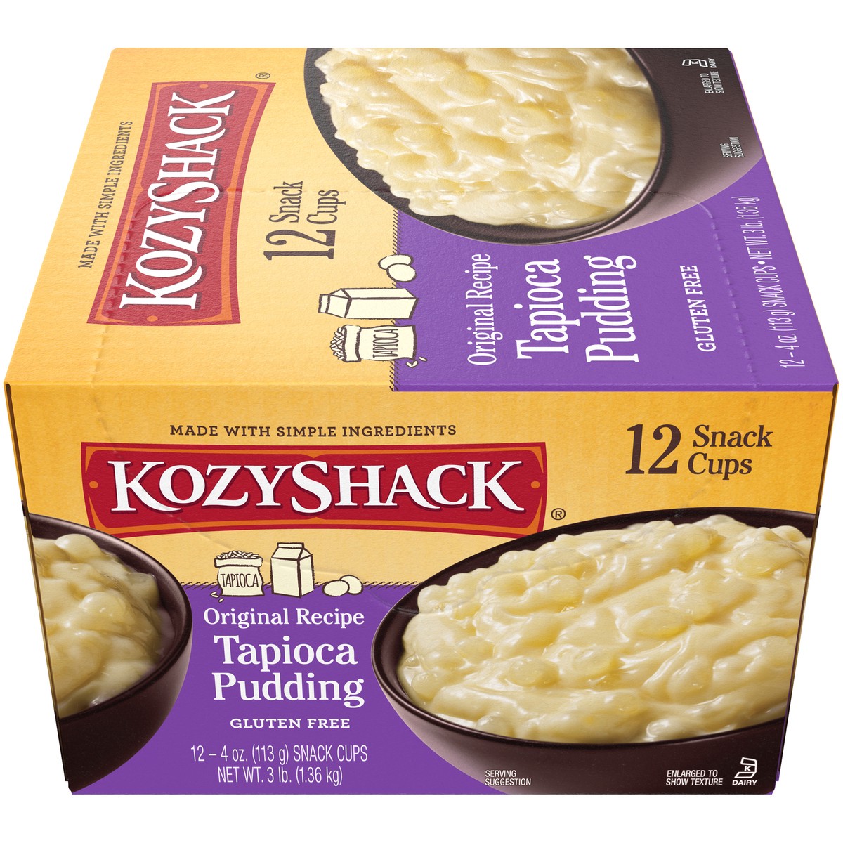 slide 1 of 14, Kozyshack Kozy Shack Original Recipe Tapioca Pudding 12-4 oz. Snack Cups, 48 oz