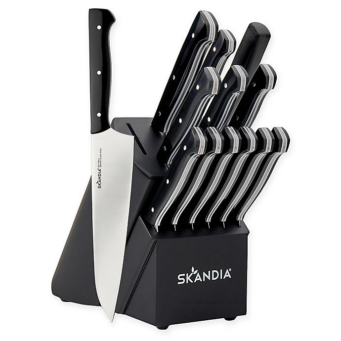 slide 1 of 3, Skandia Aldis Knife Block Set - Black, 14 ct