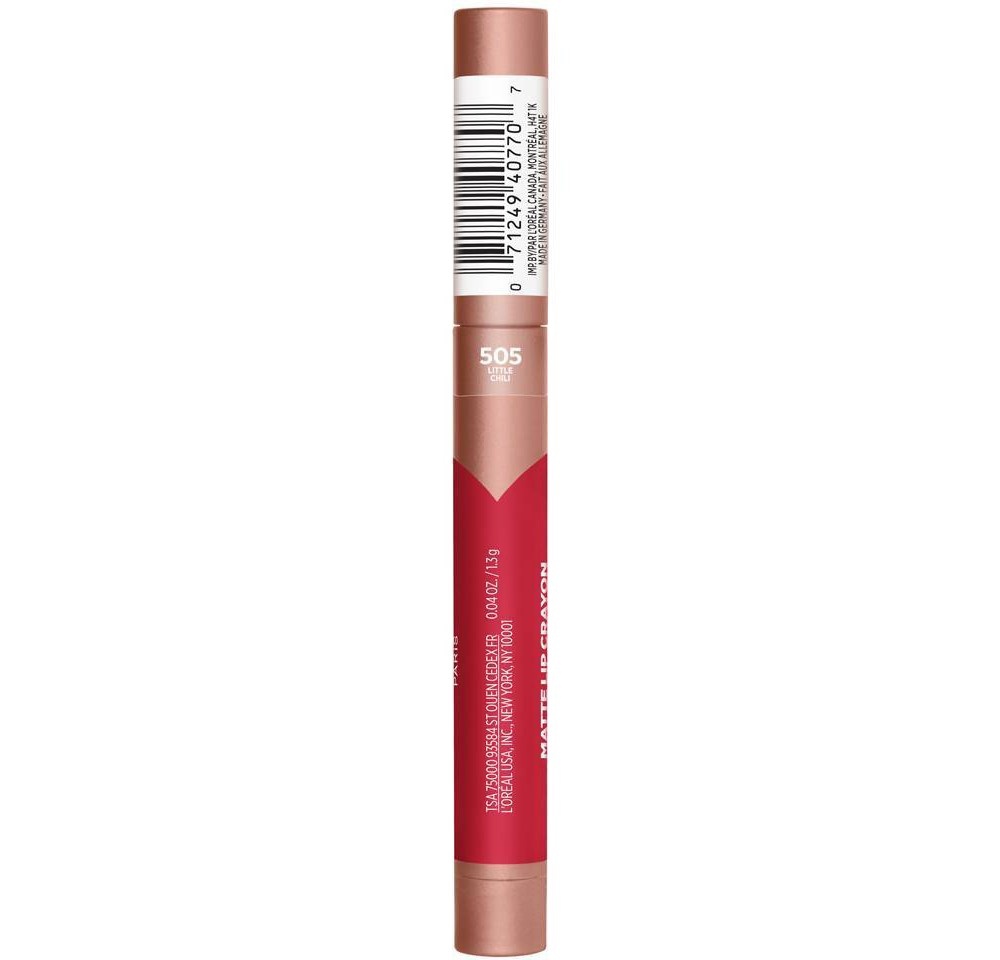 slide 3 of 4, L'Oréal Infallible Matte Lip Crayon - Little Chili, 0.04 oz
