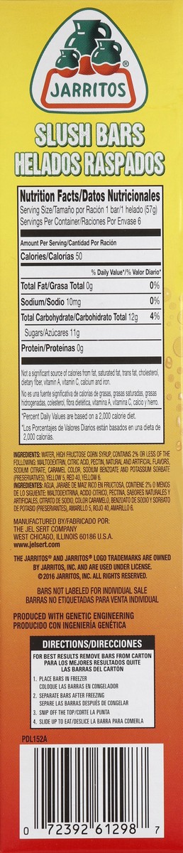 slide 6 of 6, Jarritos Slush Bars 6 ea, 6 ct