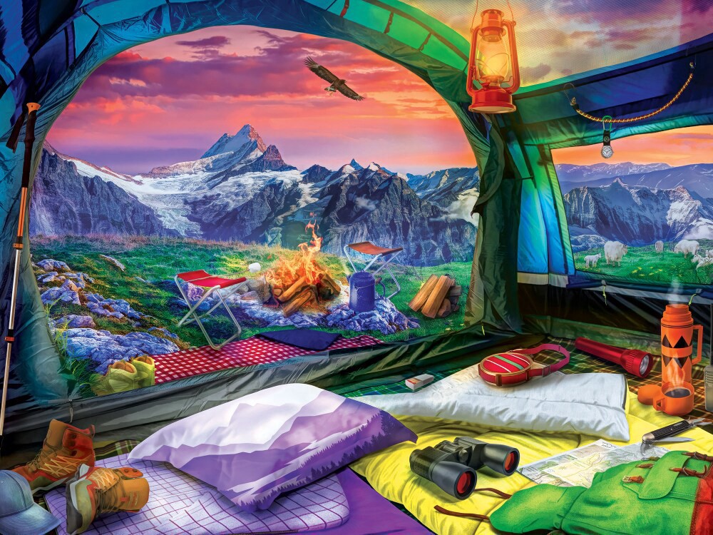 slide 4 of 5, MasterPieces® Campside Hiker's Dream EZ Grip Jigsaw Puzzle, 300 ct