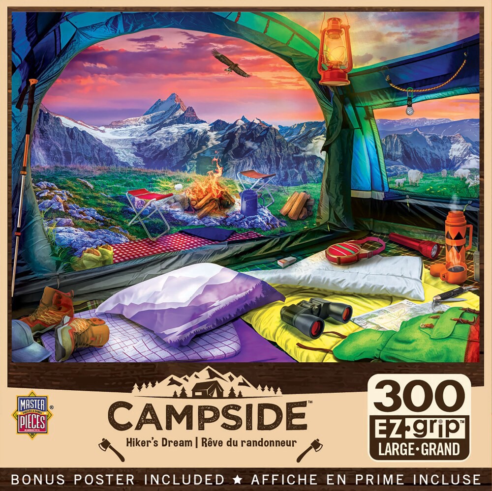 slide 1 of 5, MasterPieces® Campside Hiker's Dream EZ Grip Jigsaw Puzzle, 300 ct