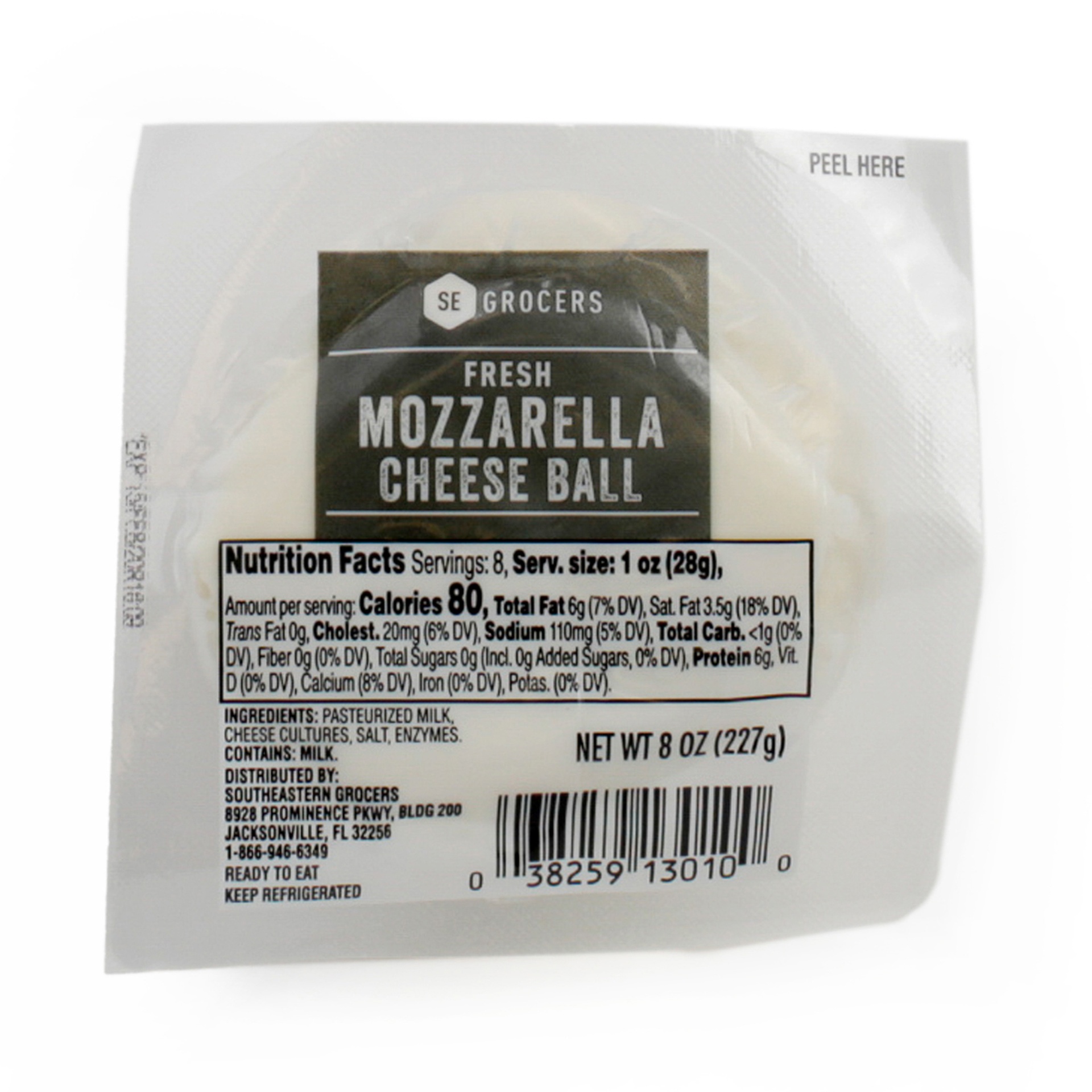 slide 1 of 1, SEG Mozzarella Ball, 8 oz