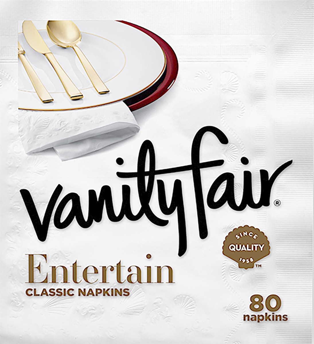 slide 3 of 3, Vanity Fair Entertain Paper Napkins, 80 Count, 80 ct