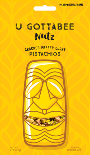 slide 1 of 1, U Gottabee Nutz Crack Pepper & Curry Pistachios, 4 oz