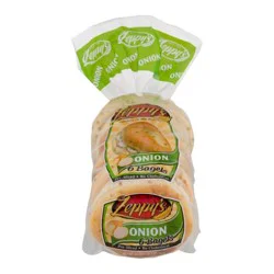 Zeppy's Onion Pre-Sliced Bagels - 6 ct