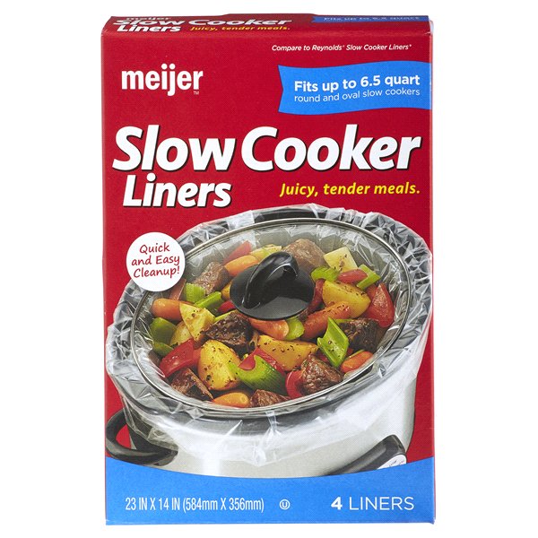 slide 1 of 1, Meijer Slow Cooker Liners, 4 Liners, 4 ct