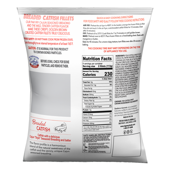 slide 2 of 5, Big Easy Cajun Breaded Catfish Fillets 16oz., 16 oz