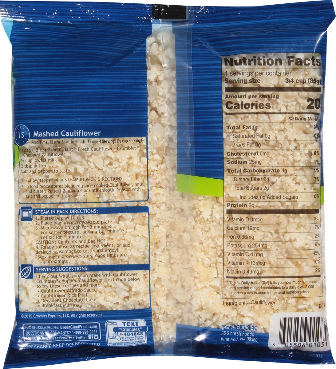 slide 11 of 13, Green Giant Cauliflower Crumbles, 12 oz
