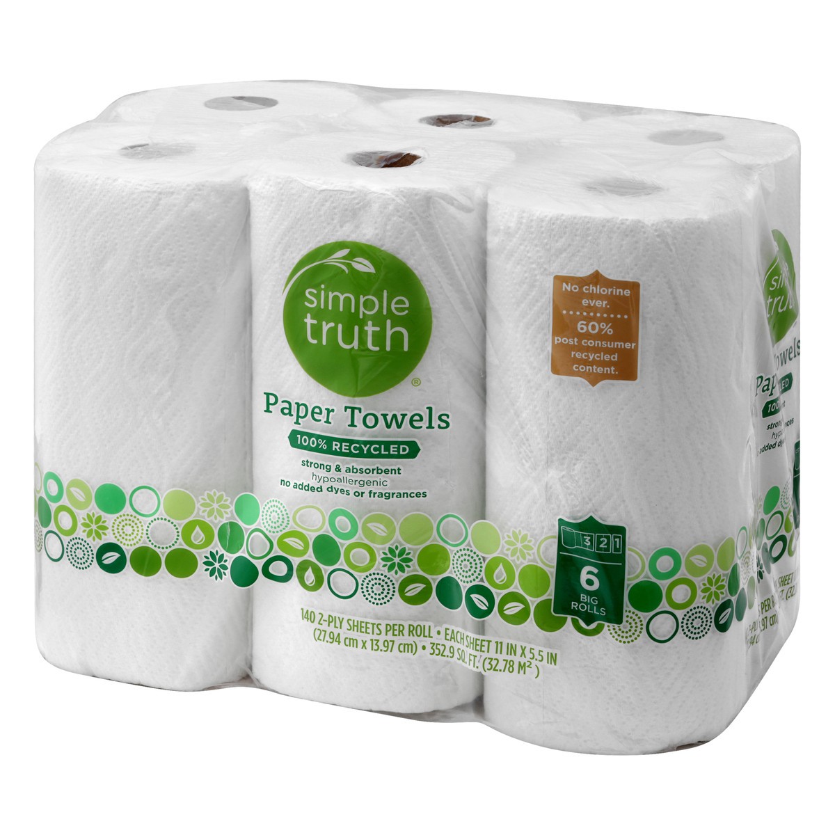 slide 3 of 9, Simple Truth Paper Towels 6 ea, 6 ct