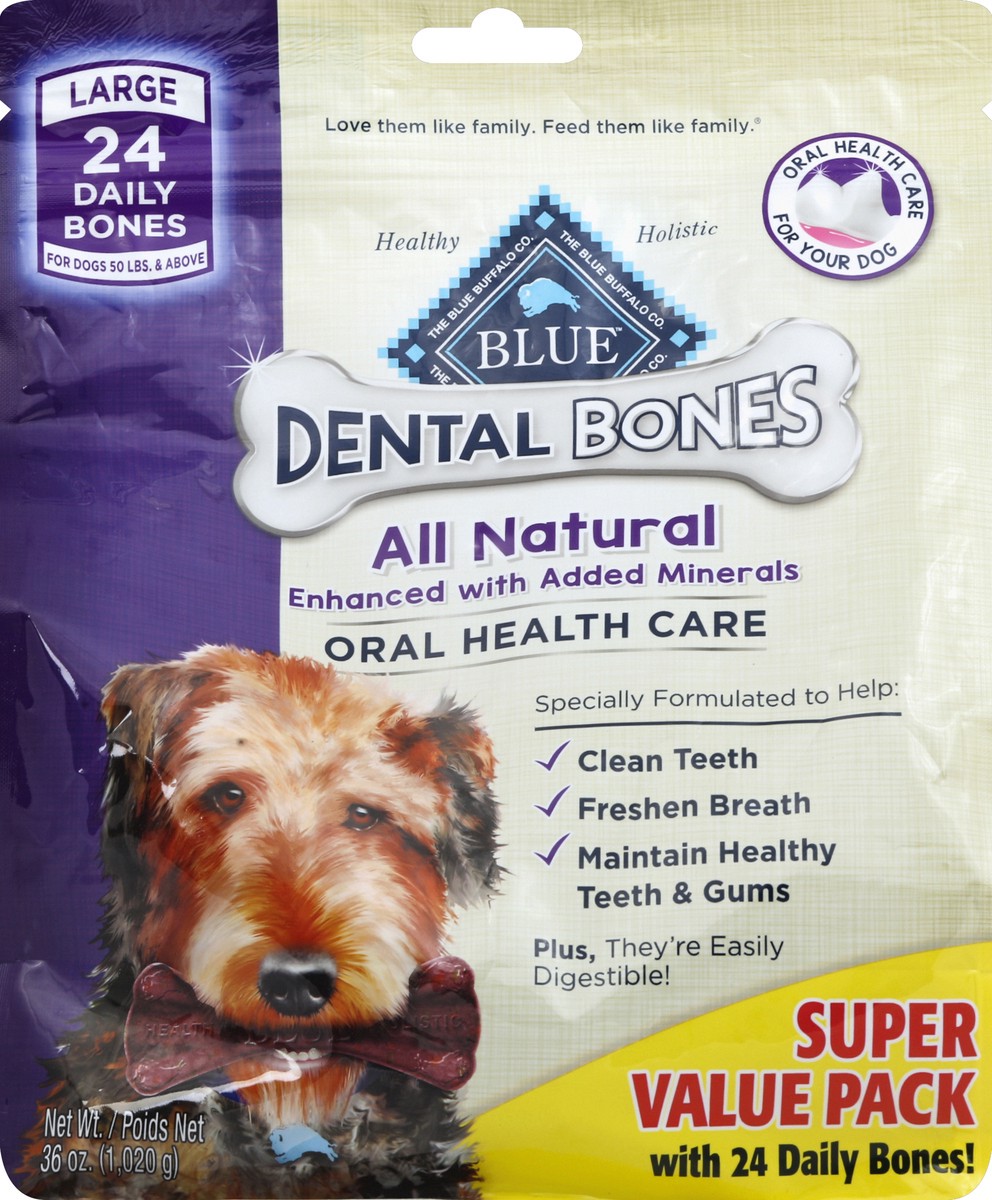 slide 4 of 6, Blue Dental Bones 24 ea, 36 oz