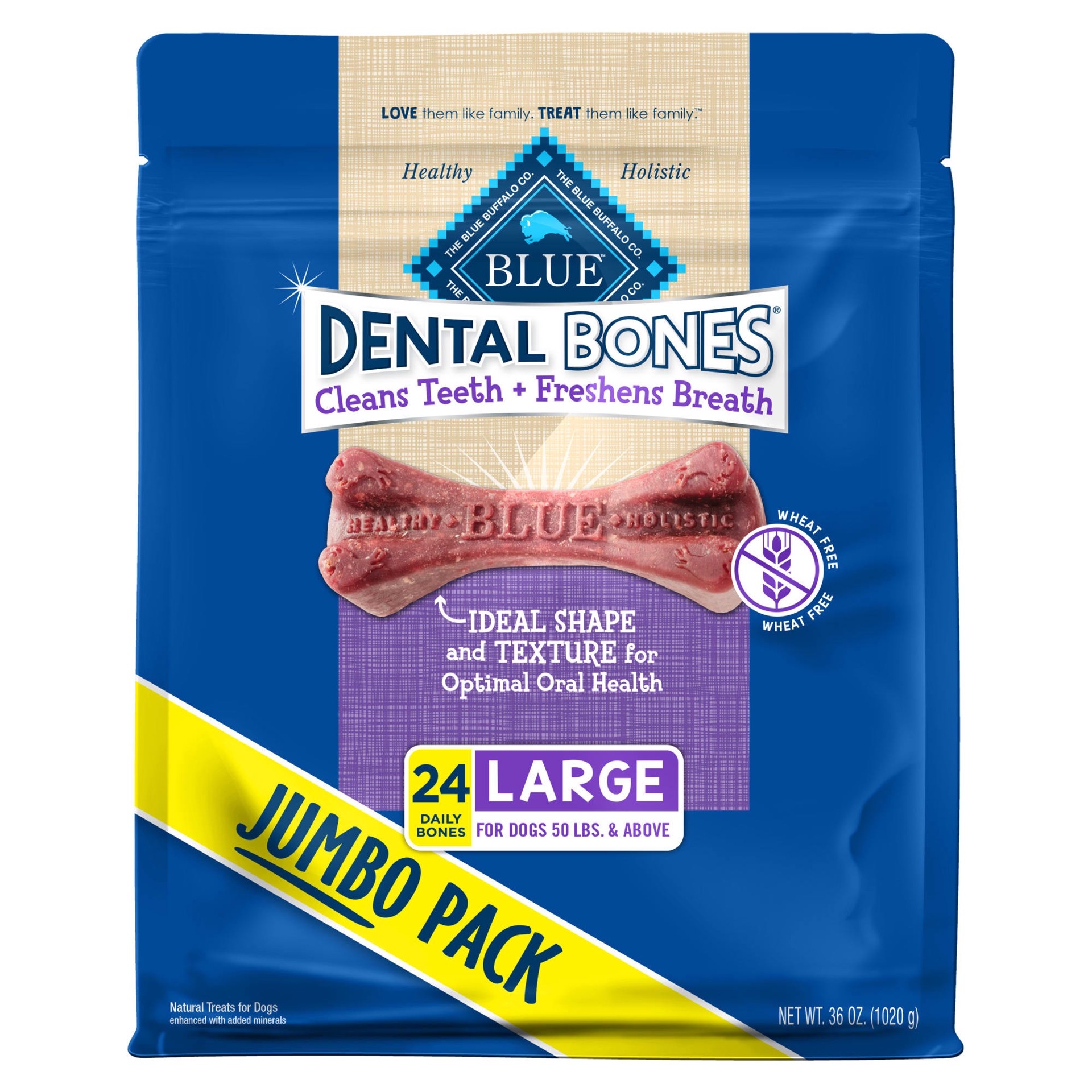 slide 1 of 6, Blue Dental Bones 24 ea, 36 oz