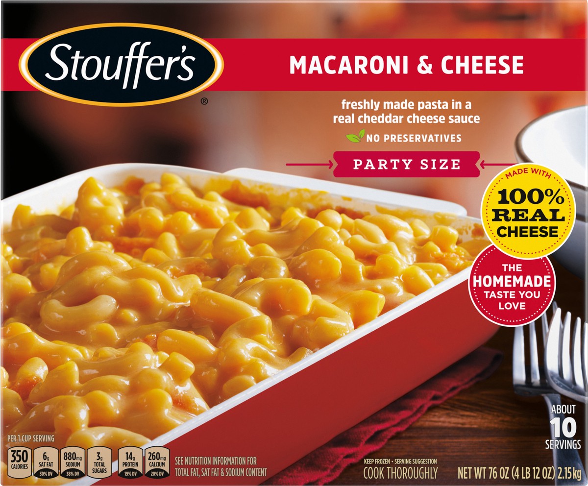 slide 14 of 14, Stouffer's Party Size Macaroni & Cheese Frozen Meal 76 oz., 76 oz