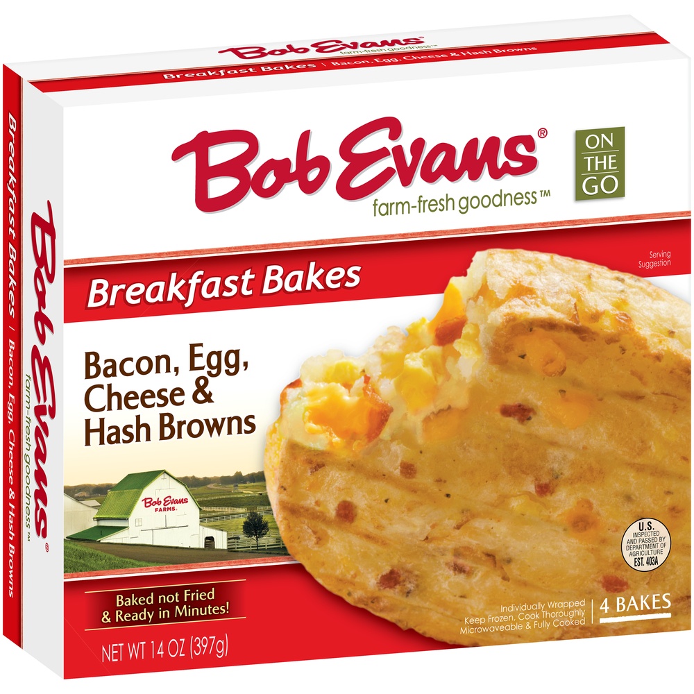 slide 2 of 8, Bob Evans Bacon, Egg, Cheese & Hashbrowns Breakfast Bake, 4 ct; 14 oz