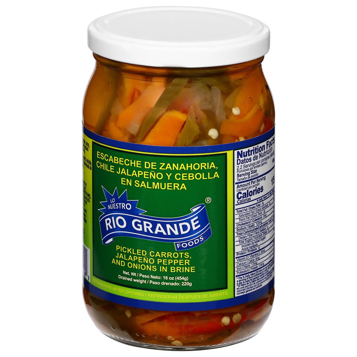 slide 13 of 14, Rio Grande Pickled Carrots and Jalapeno Pepper and Onions in Brine 16 oz, 16 oz