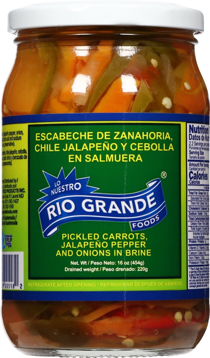 slide 7 of 14, Rio Grande Pickled Carrots and Jalapeno Pepper and Onions in Brine 16 oz, 16 oz