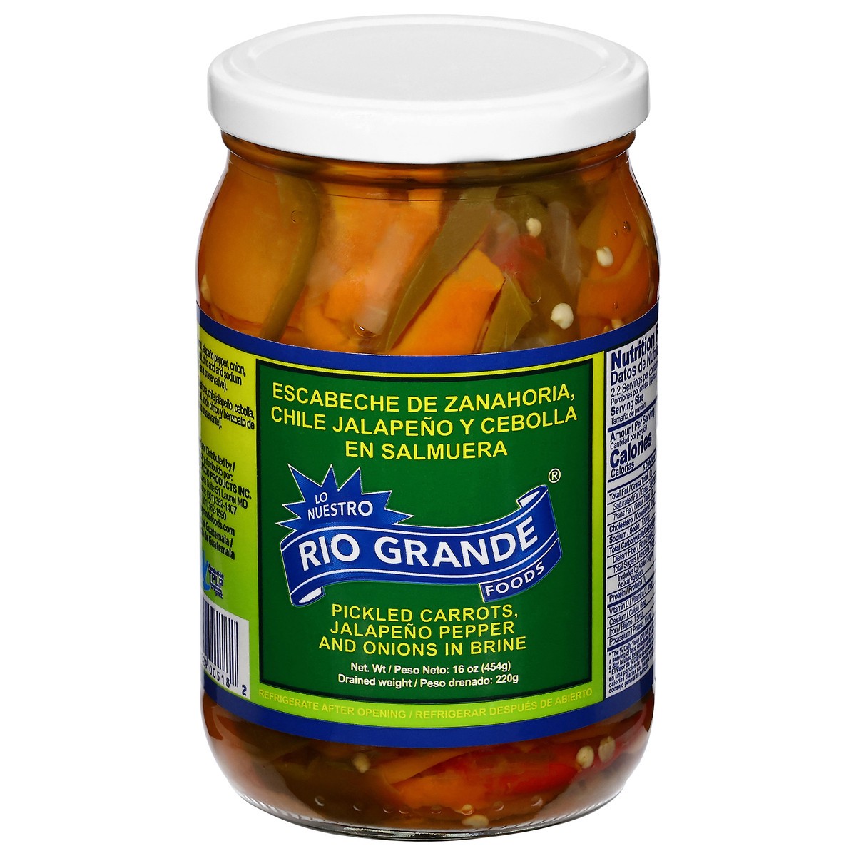 slide 3 of 14, Rio Grande Pickled Carrots and Jalapeno Pepper and Onions in Brine 16 oz, 16 oz