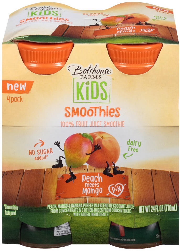 slide 1 of 1, Bolthouse Farms Kids Peach Mango Smoothie, 24 oz