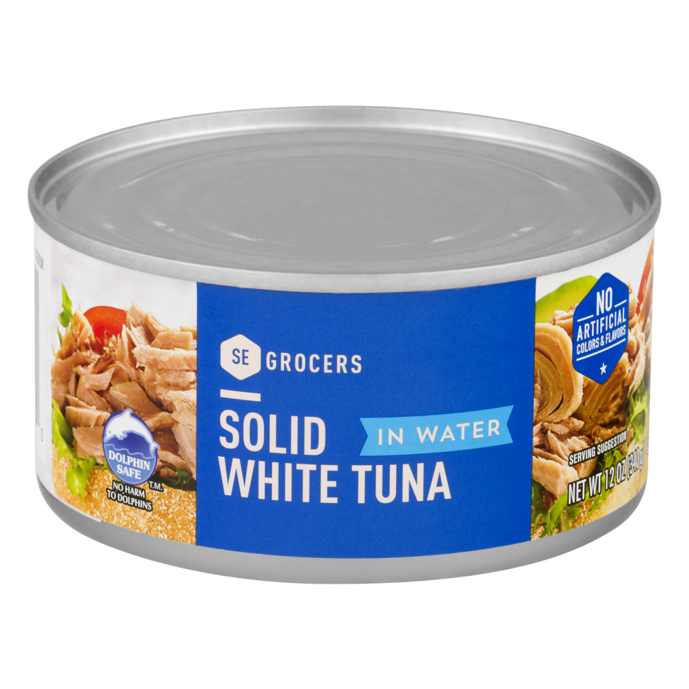 slide 1 of 1, SE Grocers Solid White Tuna In Water, 12 oz