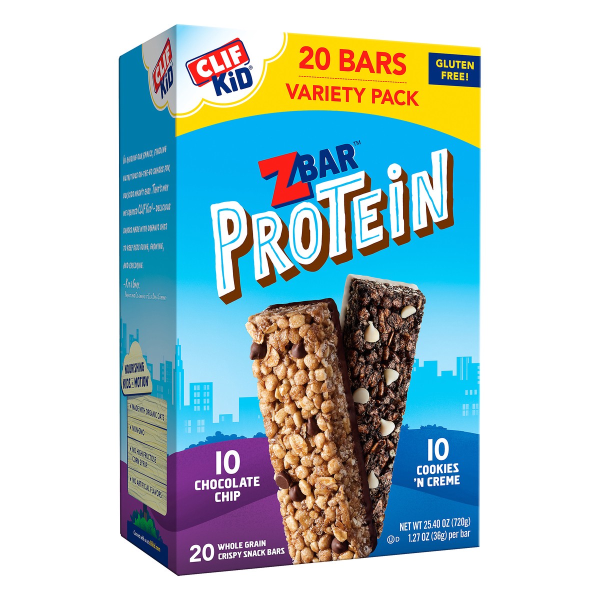slide 7 of 9, Zbar Protein Chocolate Chip/Cookies 'N Creme Snack Bars Variety Pack 10 - 1.27 oz Packs, 20 ct
