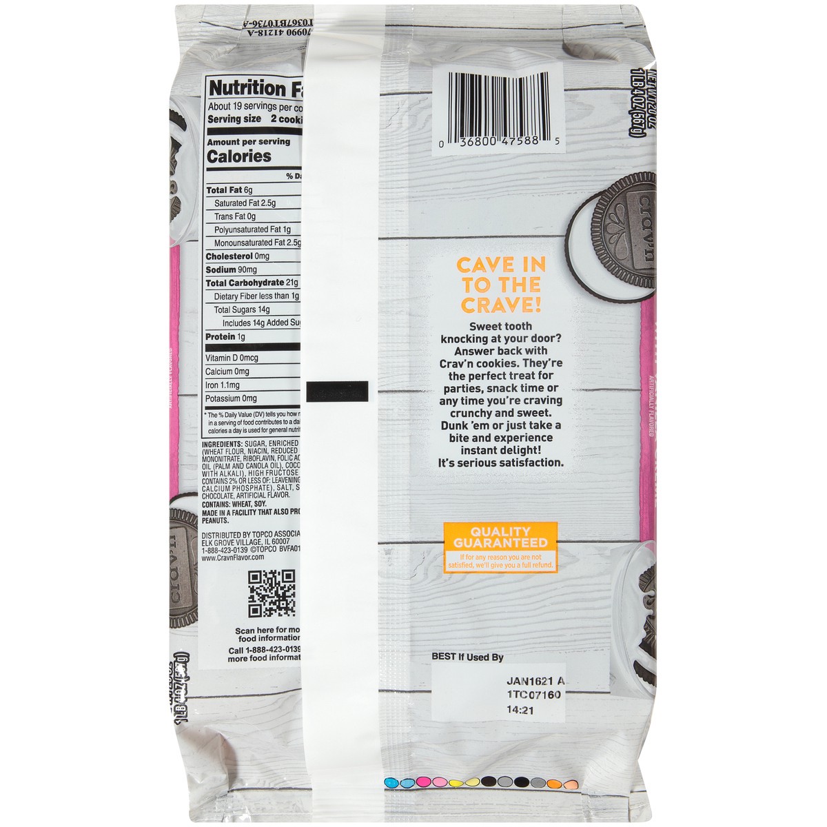 Crav'n Flavor Vanilla Creme Double Stuffed Chocolate Sandwich Cookies